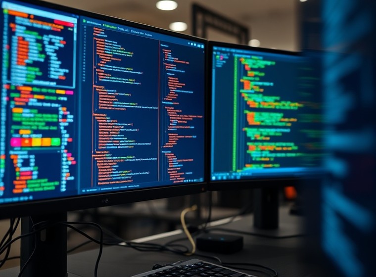Development team working on terminal software